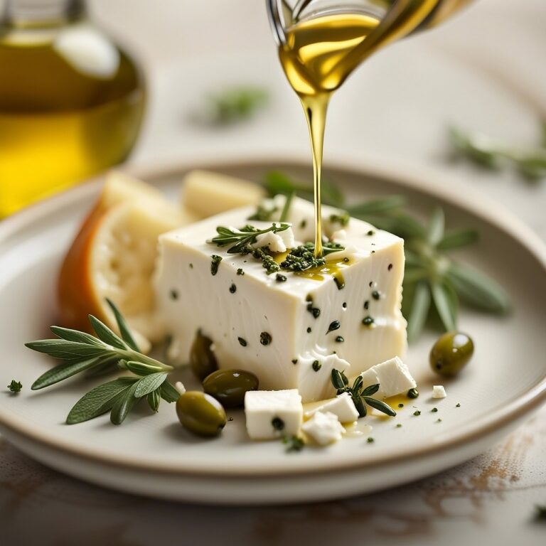 Ontdek de authentieke smaak van onze Griekse feta, verrijkt met olijfolie en een scala aan heerlijke kruiden! Elke hap biedt een harmonie van romige zachtheid, een vleugje zoutigheid en de subtiele kruidige accenten. Laat je verleiden door deze smaakvolle combinatie, een eerbetoon aan de Griekse culinaire traditie.